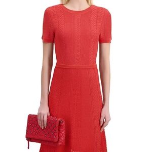 NWT | The Kooples | Red Knit Midi Dress with Cut Out Open Back